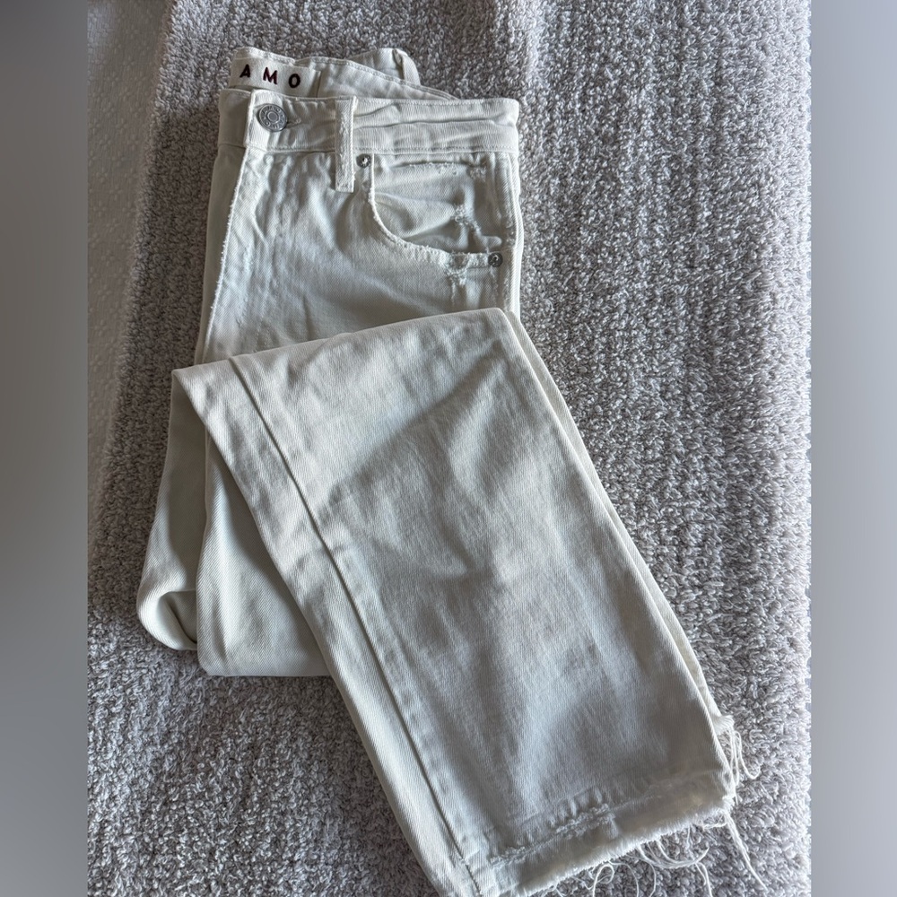 AMO Women's Cream Flare Jeans